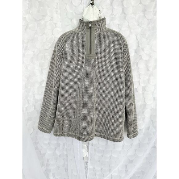 ORVIS Mens Extra Large XL Gray Quarter 1/4 Zip Pullover Textured Fleece Lined - Picture 2 of 10